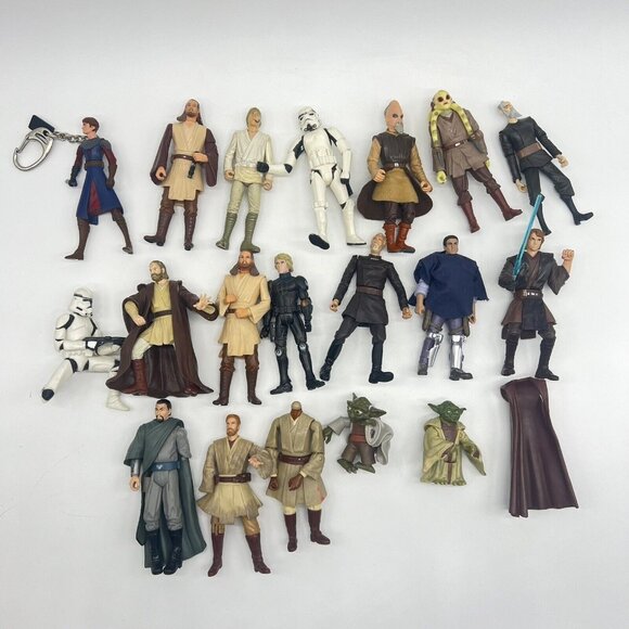 Hasbro Star Wars Action Figure Lot Mixed Years Yoda Storm Trooper Luke Toys Read - Picture 1 of 3